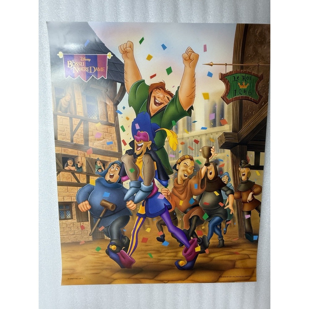 Vintage 90's Disney Hunchback Of Notre Dame Street Party Poster (French) NEW